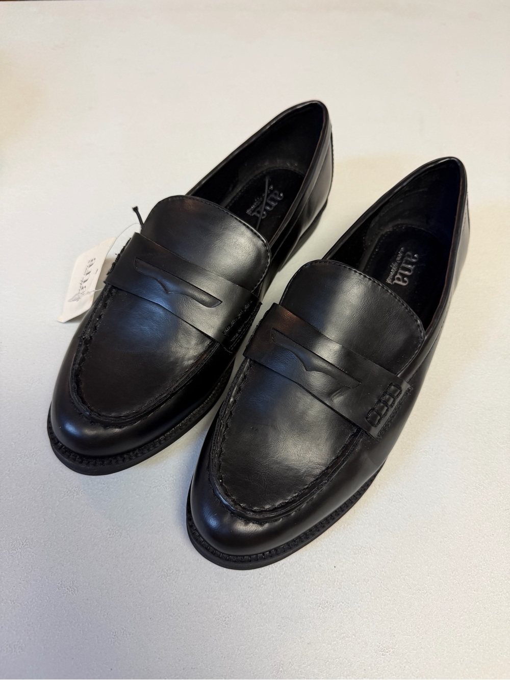a.n.a Ana Luella Black Leather Penny Loafers - Picture 4 of 8